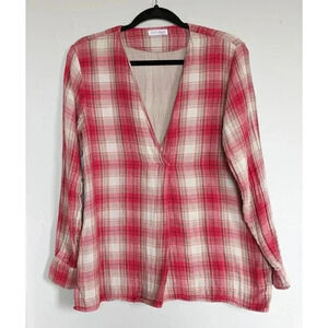 CP Shades X Free People V-Neck Plaid Top